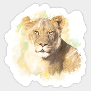 Lion Animal Wildlife Jungle Nature Freedom Watercolor Sticker